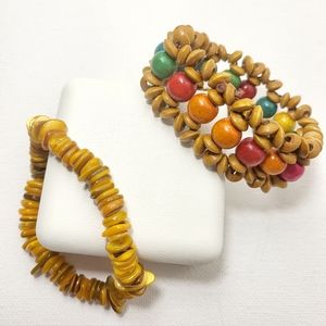 Shells, colored wood beaded